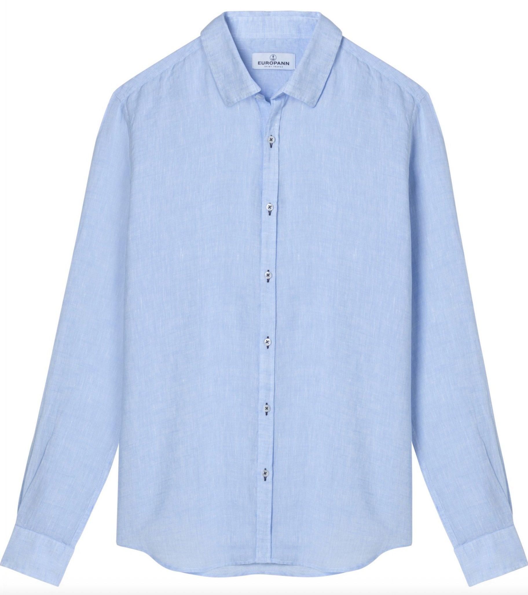 JONAS - Plain linen shirt Ciel blue