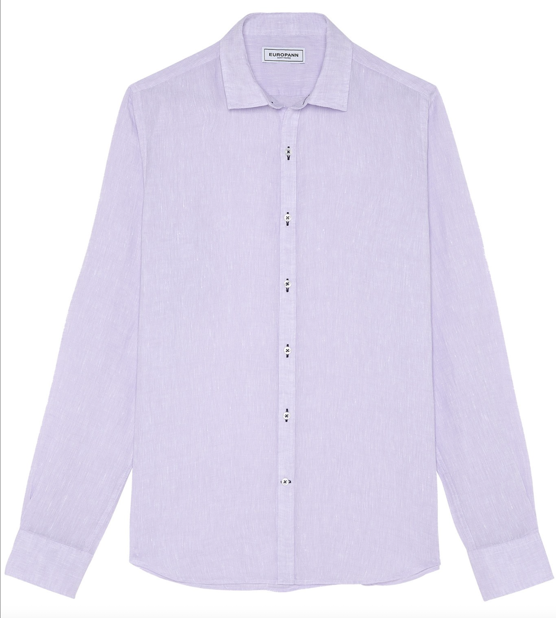 JONAS - Plain lilas linen shirt