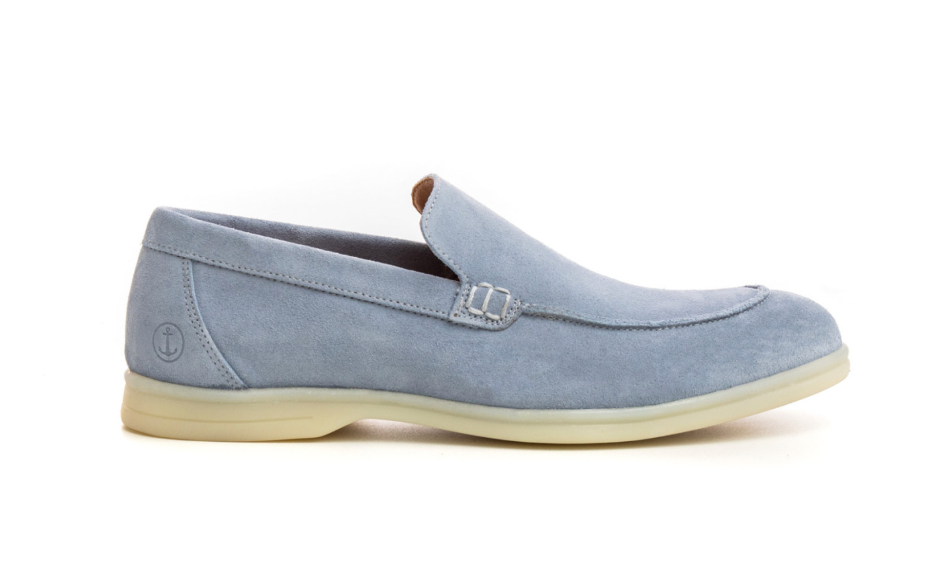 CAPRI - Sky nubuck leather loafers