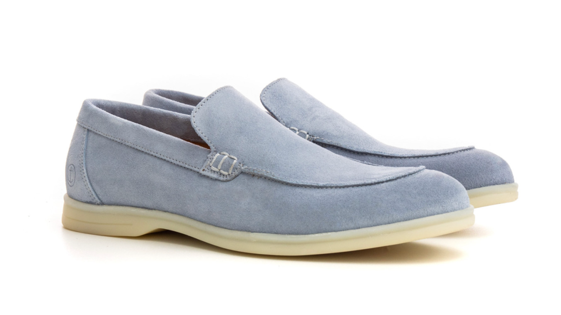 CAPRI - Sky nubuck leather loafers