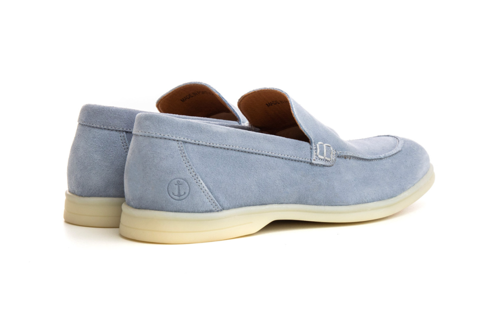 CAPRI - Sky nubuck leather loafers