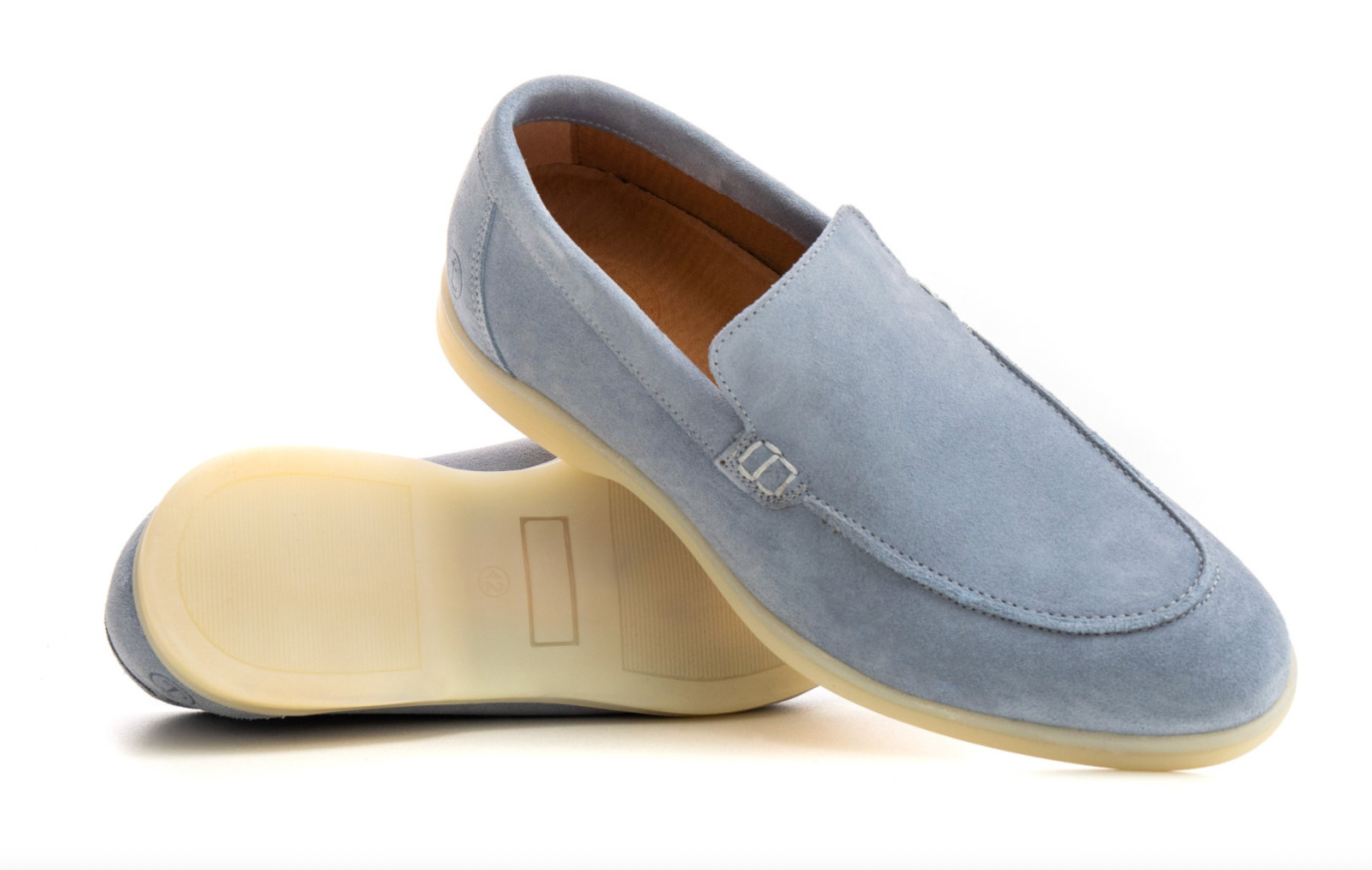 CAPRI - Sky nubuck leather loafers