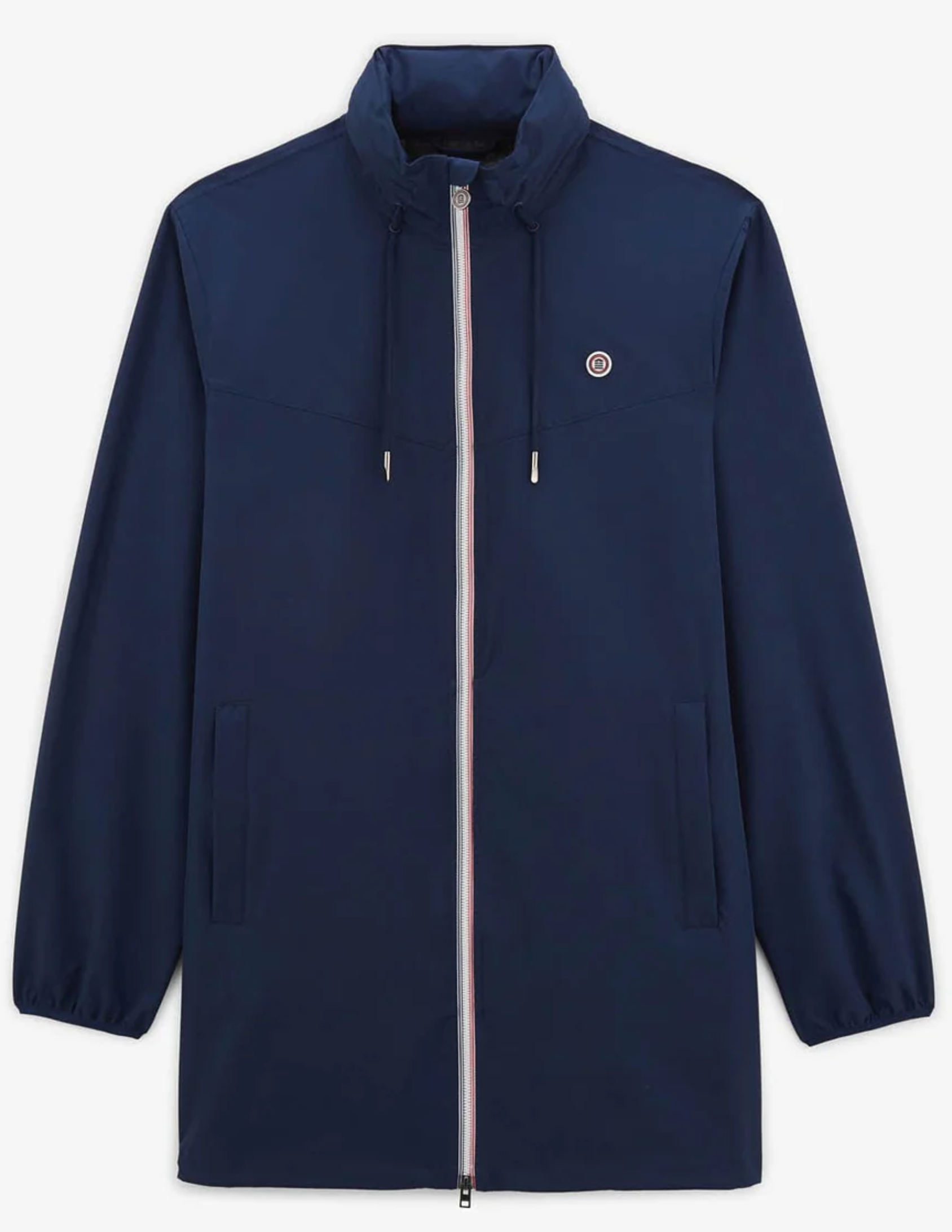 Long waterproof Storm jacket in denim blue