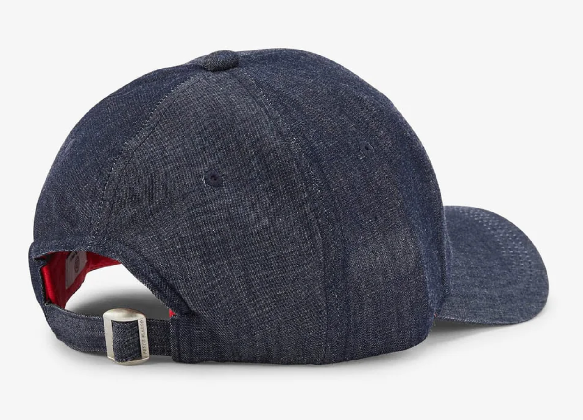 Chambray cap with arcade embroidery in denim blue