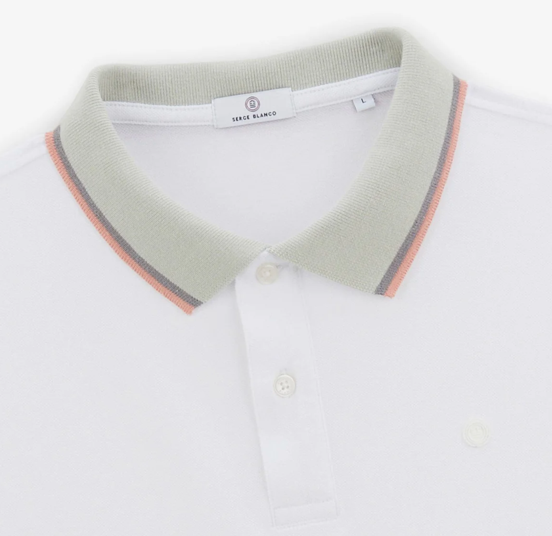 Laos white short-sleeved polo shirt for men