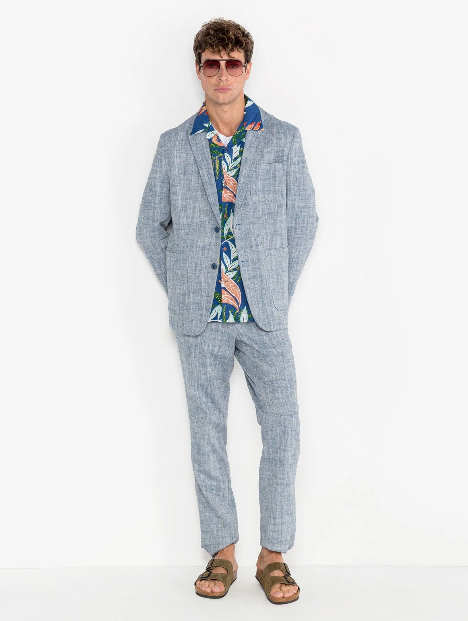 Costume Simonni cloud blue linen blend Suit