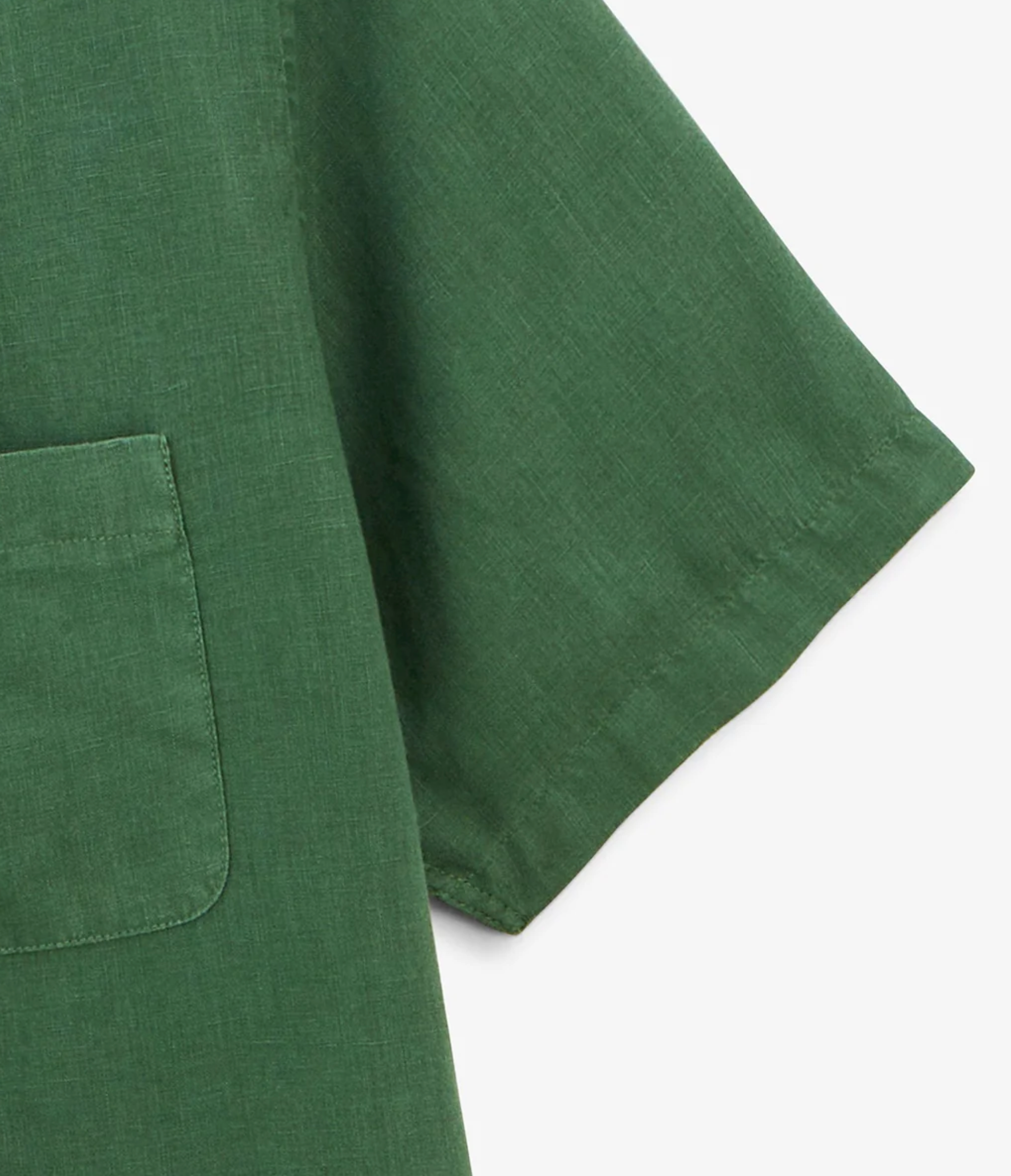 Charles short-sleeved shirt in mint green linen