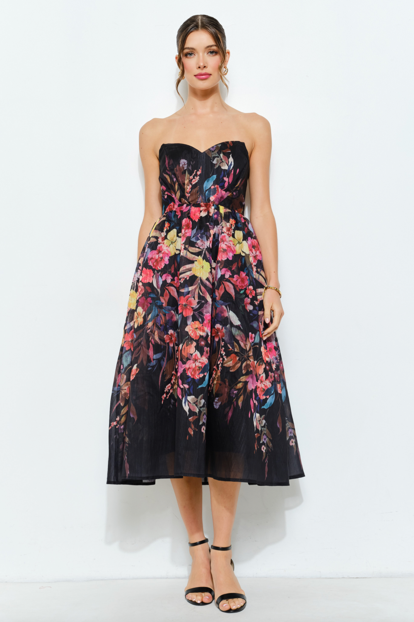 Sweetheart Strapless Floral Dress