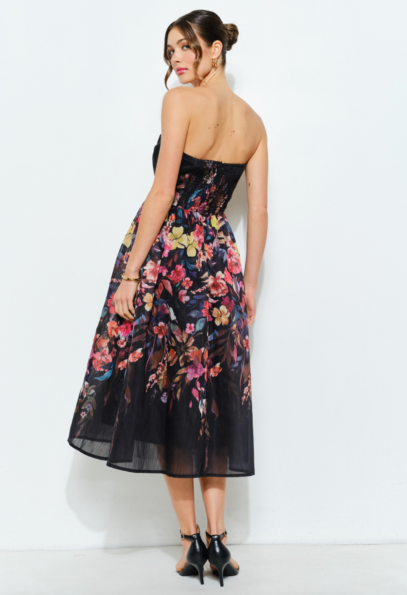Sweetheart Strapless Floral Dress