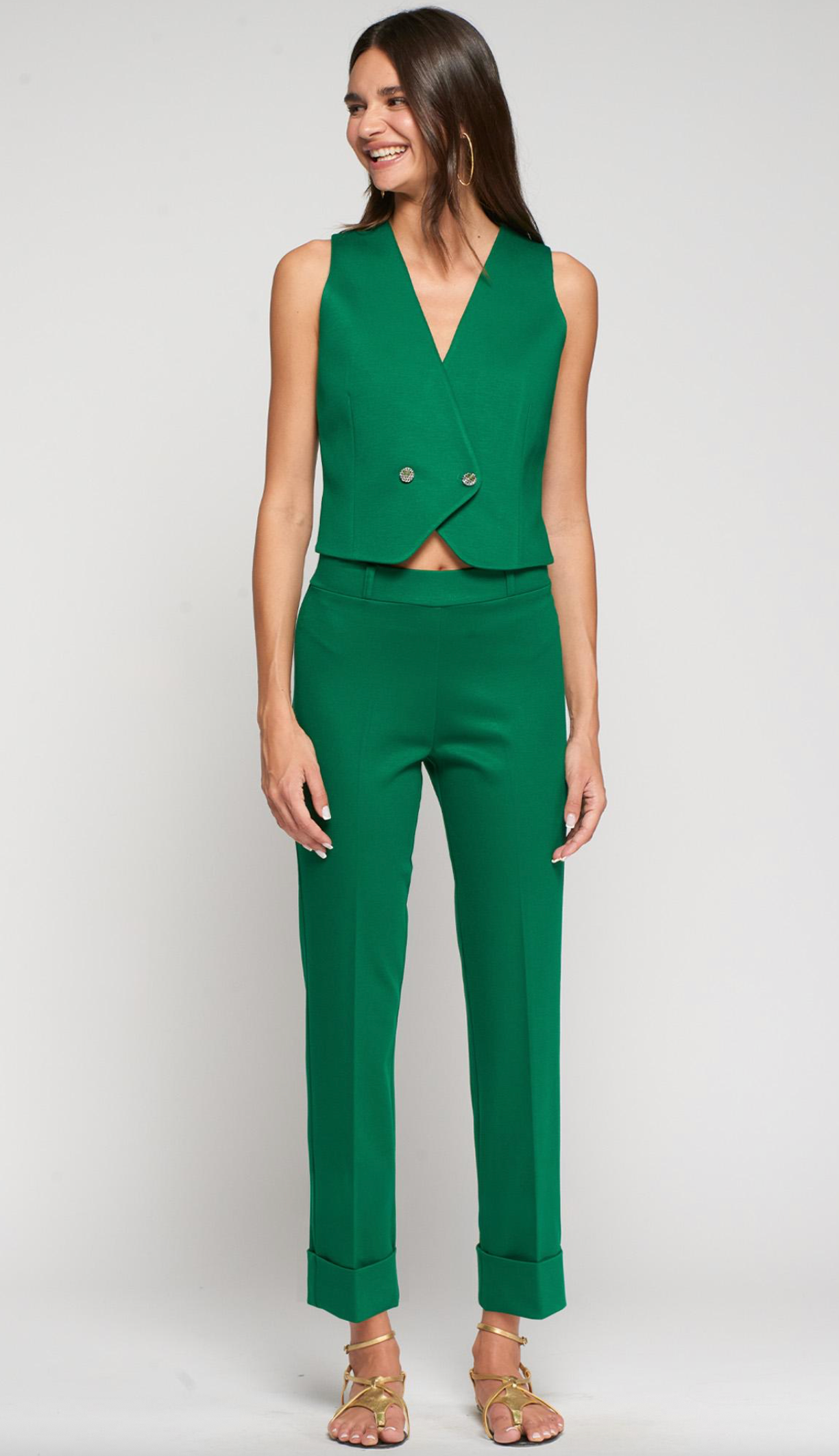 Trousers Punto Crep Verde