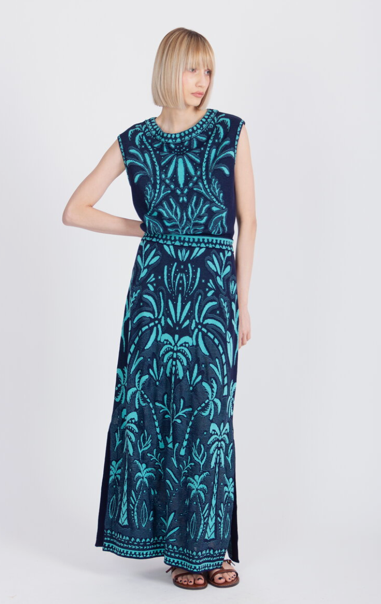 Jacquard Dress Urban Botanic Pattern