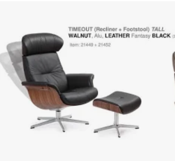 Conform TIMEOUT CHAIR - Quick Ship - XL Fantasy - Item 21149 - Black / Walnut / Alu Foot