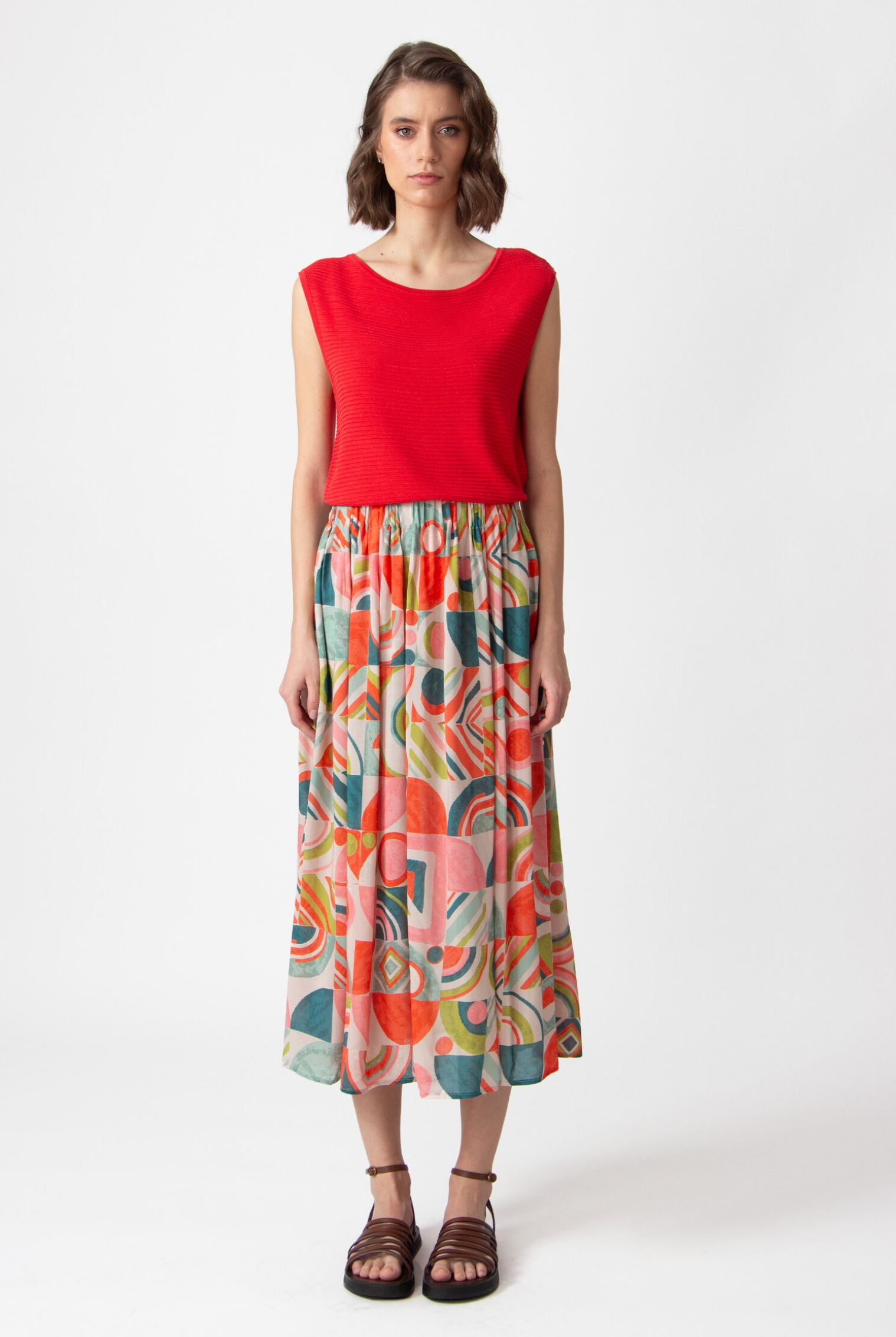 Printed Midi Skirt, Mix&Match Motif