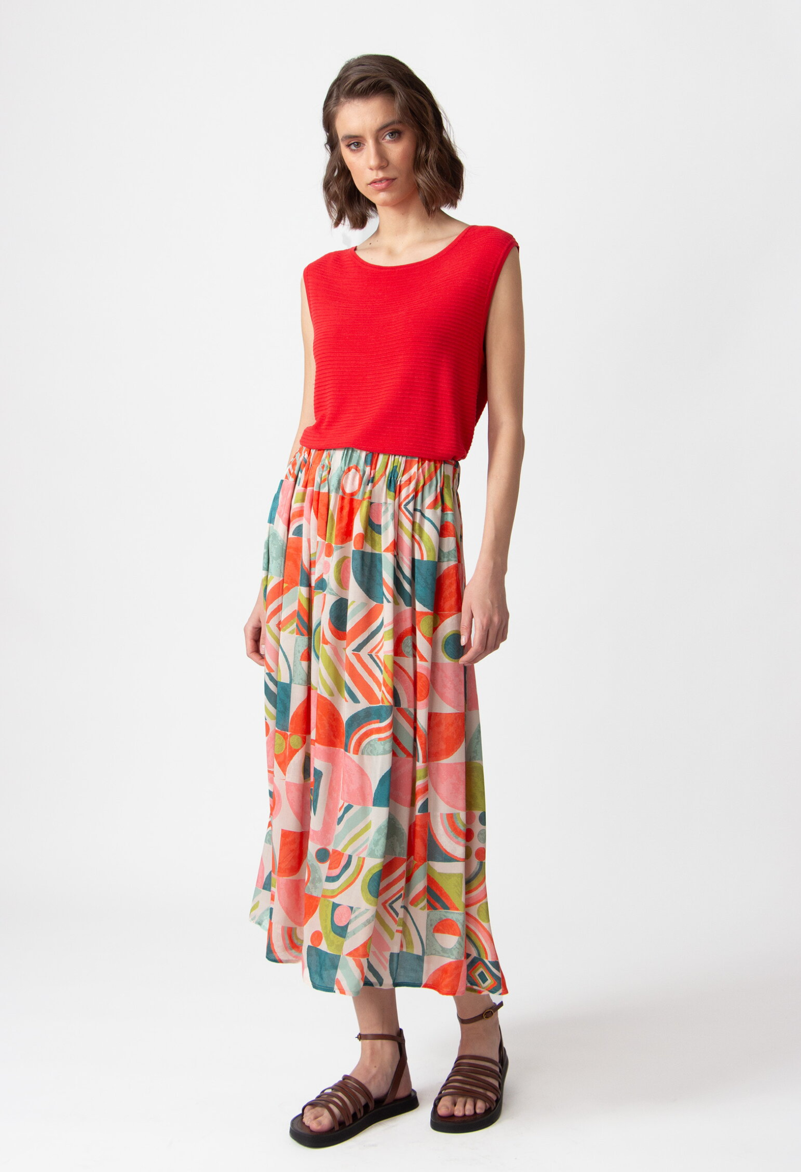 Printed Midi Skirt, Mix&Match Motif