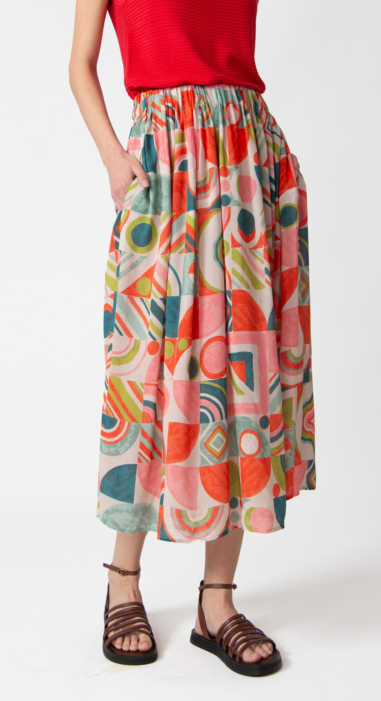 Printed Midi Skirt, Mix&Match Motif