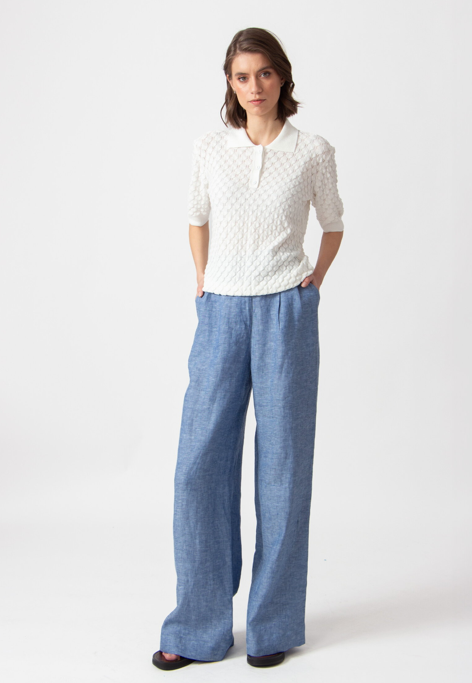 Linen Pants · Blue