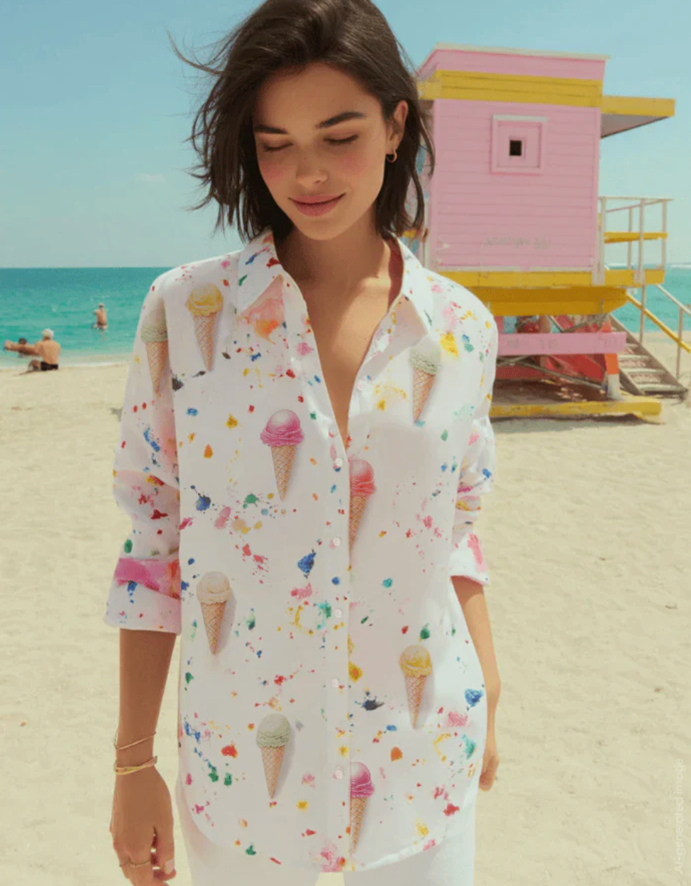 MULTICOLOUR ICE CREAM PRINT SHIRT