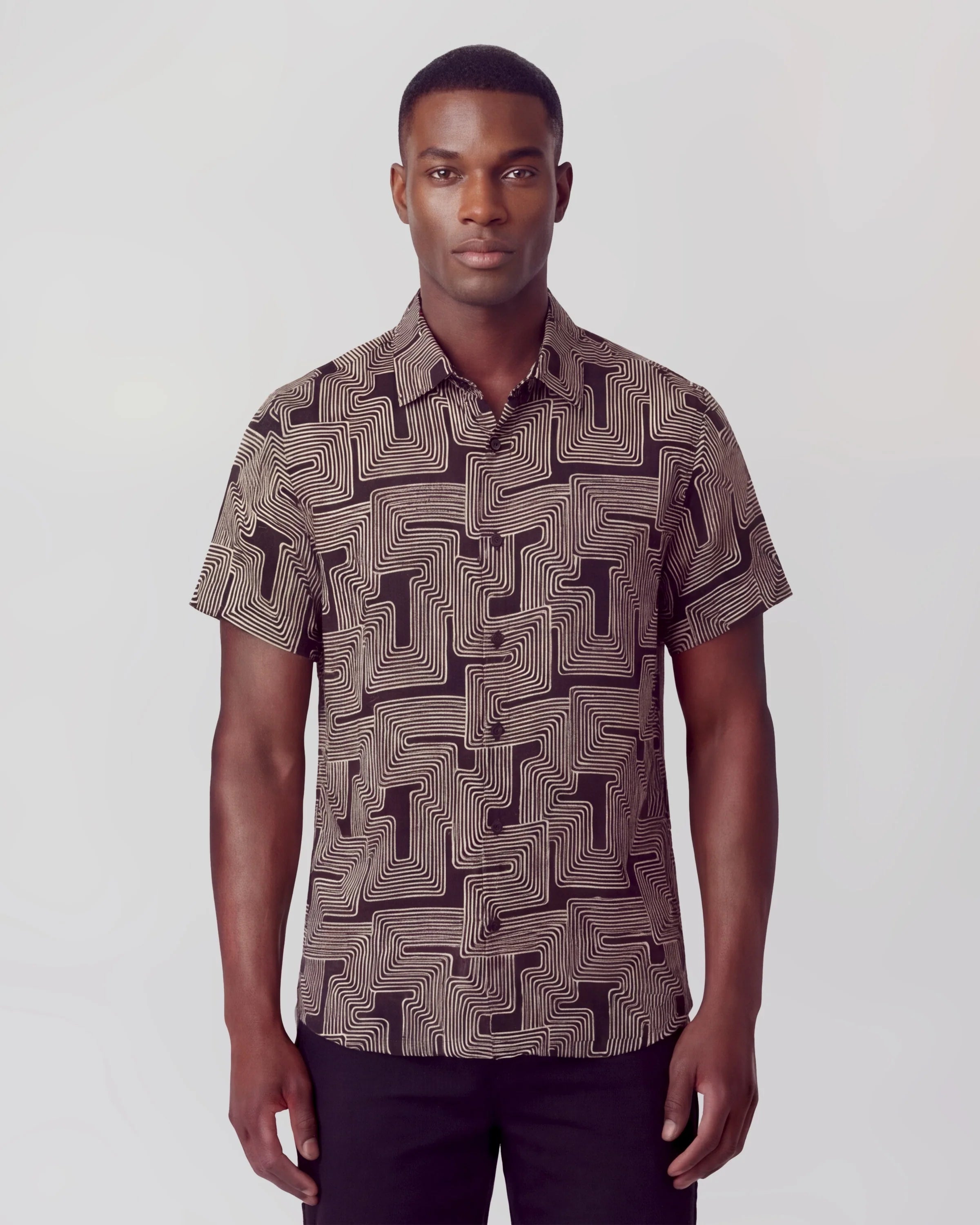 LANDON INTER TWINE LINEN BUTTON-UP SHIRT