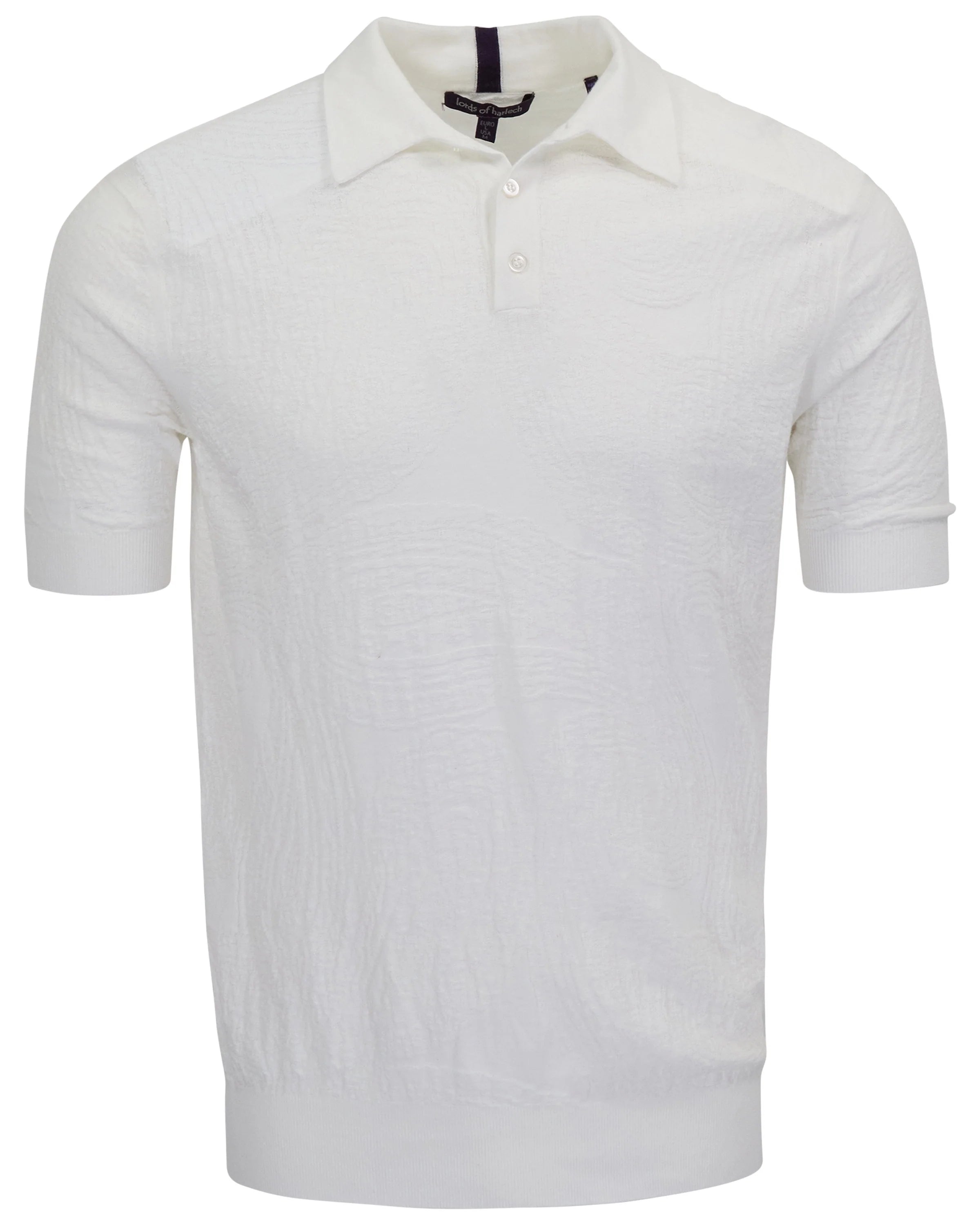PETERSON JACQUARD LINEN COTTON POLO