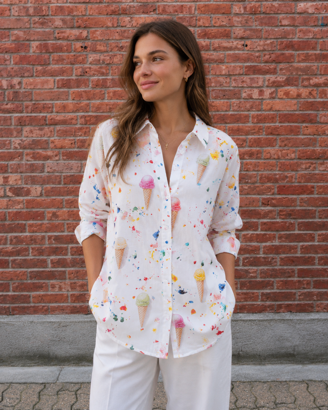 MULTICOLOUR ICE CREAM PRINT SHIRT