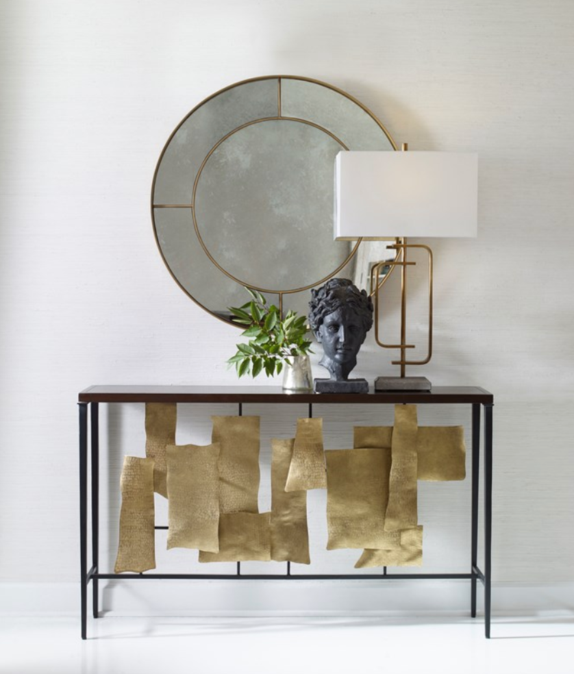 Collage Console Table 07279-850-001 FLOOR SAMPLE Exterior W: 54" D: 12" H: 32" Volume LBS: 68 CU.FT: 18.30'