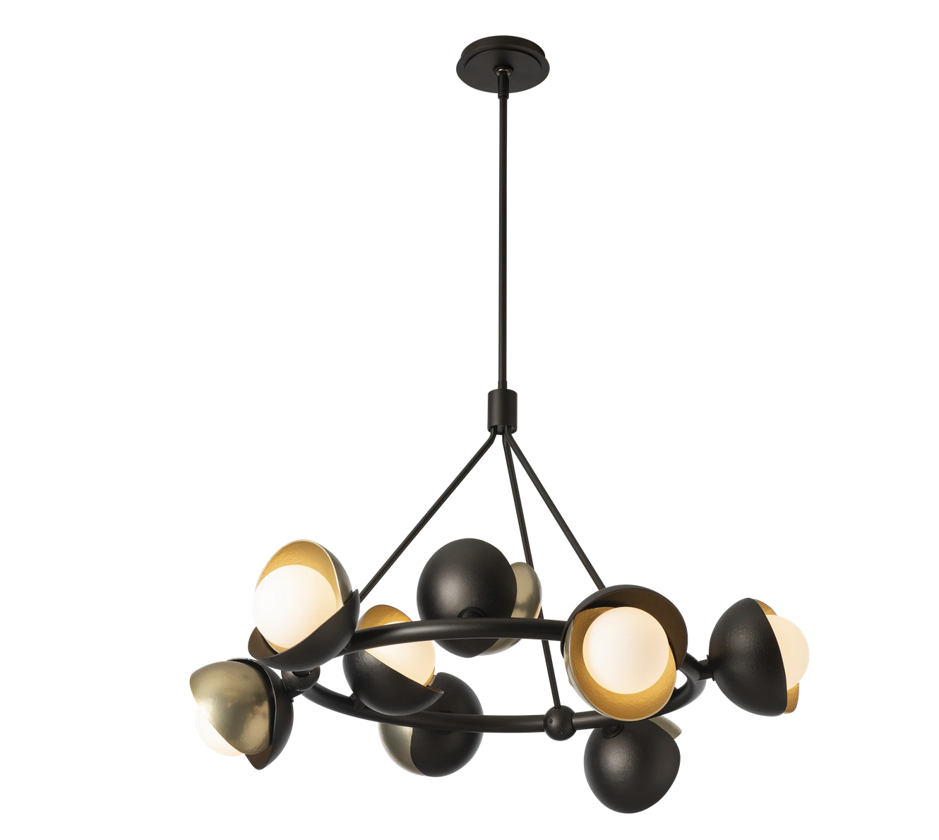 HF BROOKLYN RING 9-Light Pendant, 131068-oil rubbed bronze, brass, opal, 21"h x 32 x 32, FLOOR SAMPLE