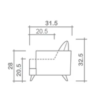 Sofa dimensions.