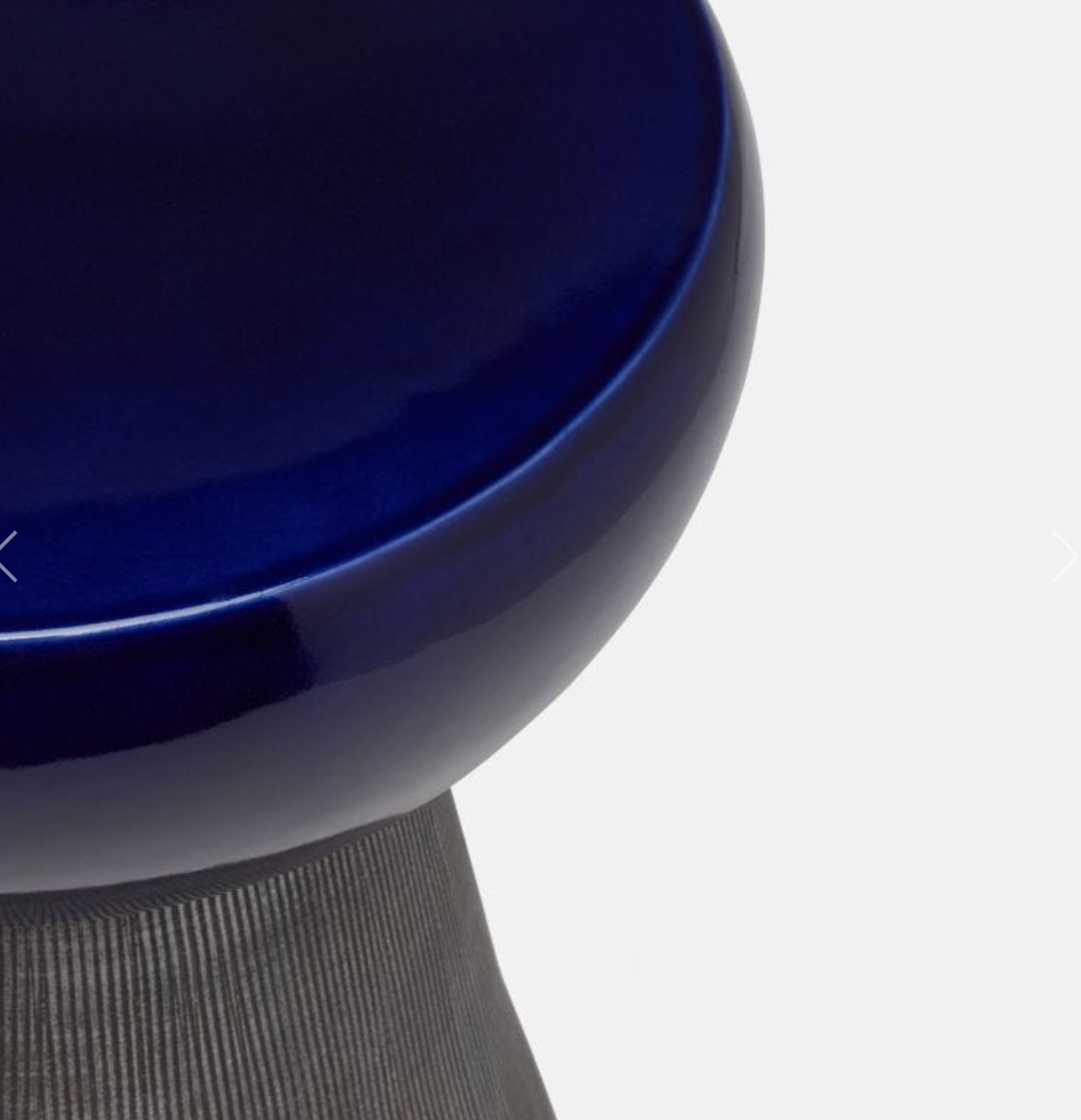 MG LOZ Ceramic Stool, COBALT/BLK 13"D x 18"H