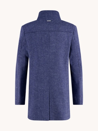 Funnel Neck Coat - Jeans Blue