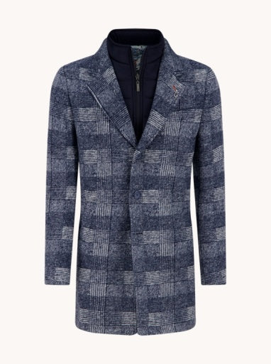 Overcoat Check - Jeans Blue