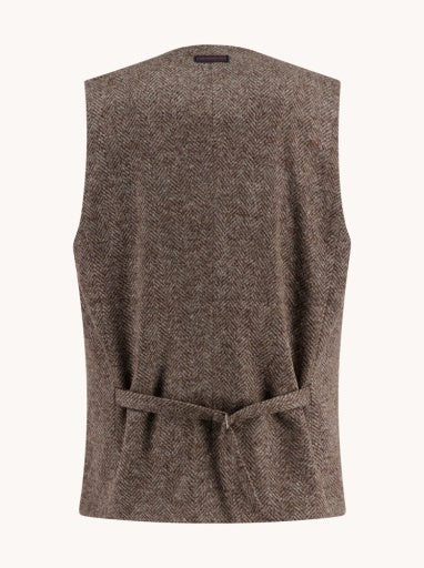 Waistcoat Brushed Herringbone - Sand