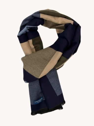 Scarf Block - Multi Blue