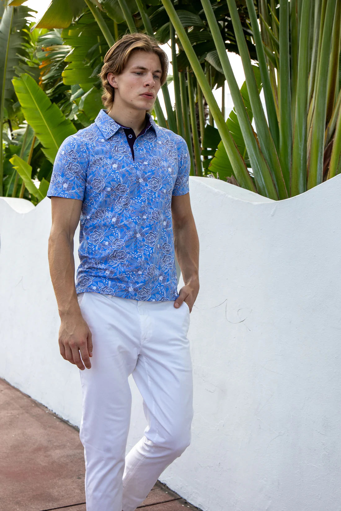 Pietro Handcut Floral Polo Shirt