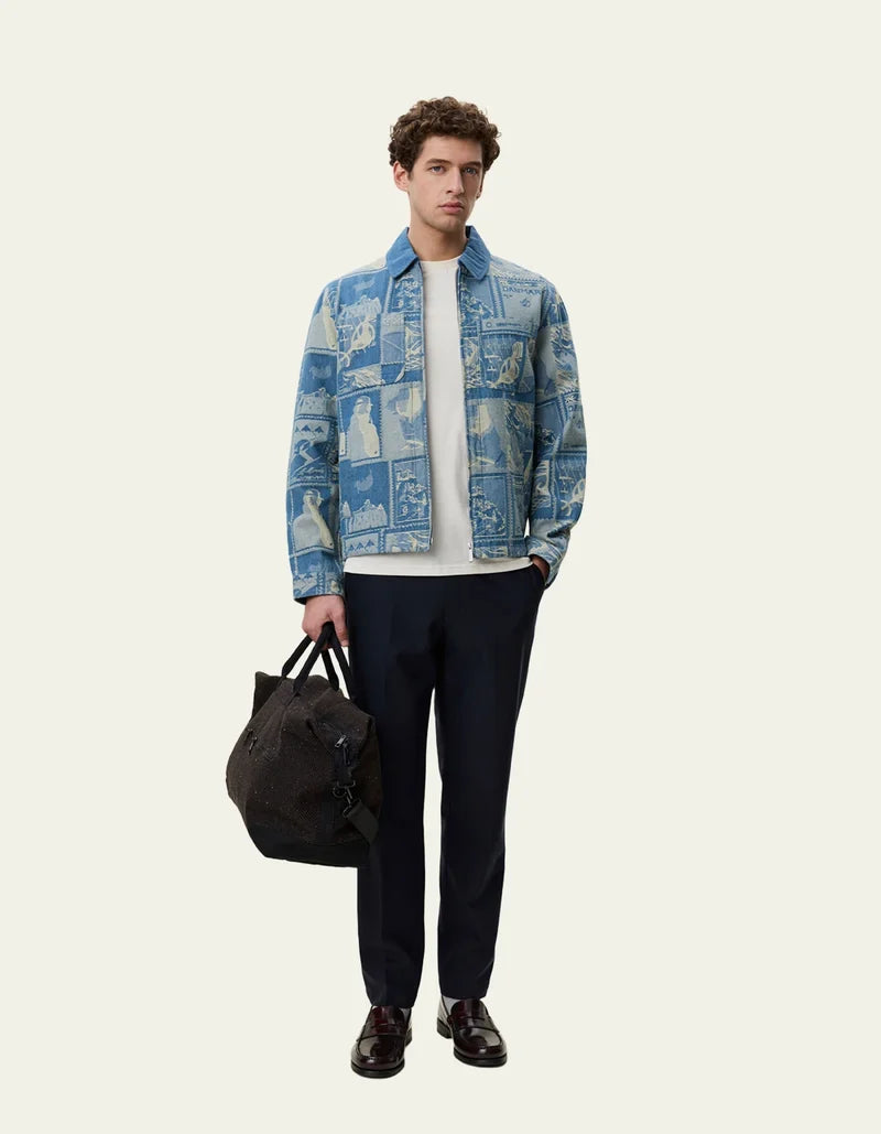 Stamp Jacquard Jacket - Denim Blue
