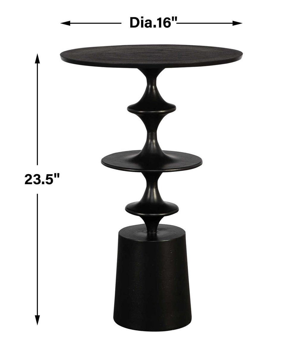 Flight Accent Table, Black, 16 W X 24 H X 16 D (in)