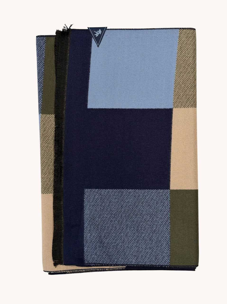 Blue Multicolored Block Scarf