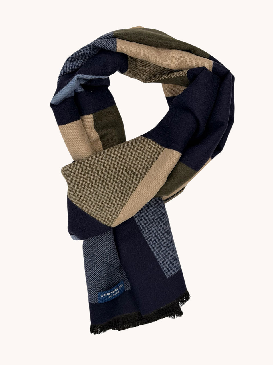 Blue Multicolored Block Scarf