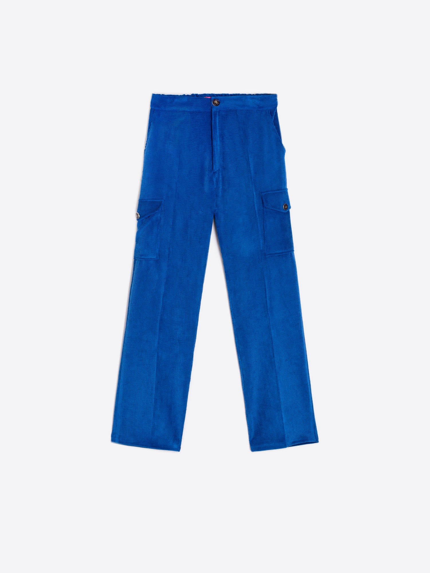 Blue Corduroy Trousers with Side Pocket