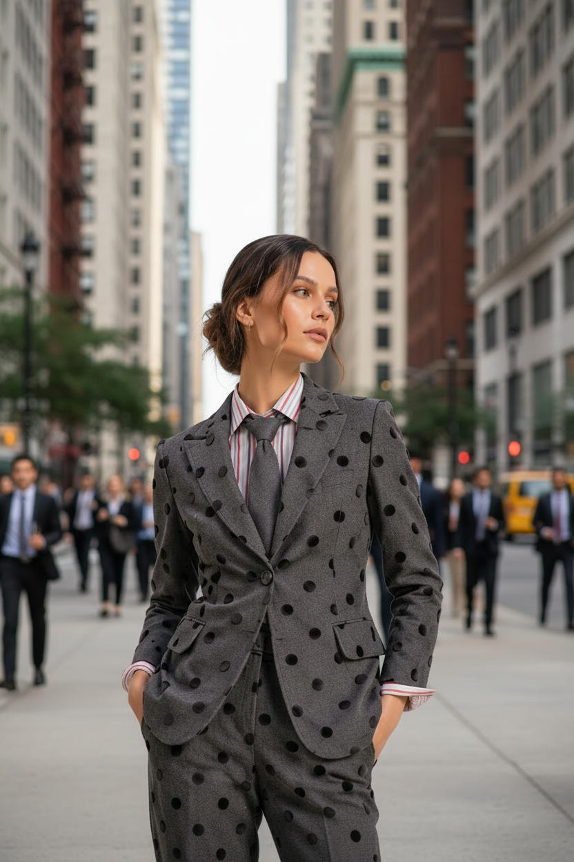 Flocked Polka Dot Jacket