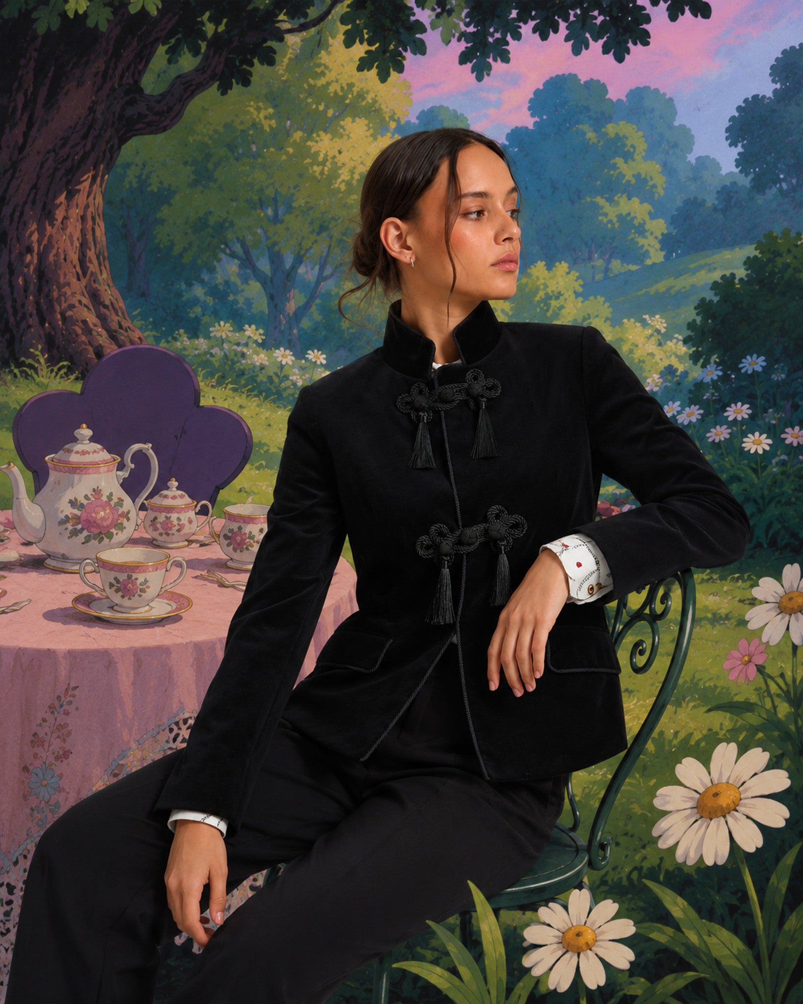 BLACK VELVET BRAIDED JACKET