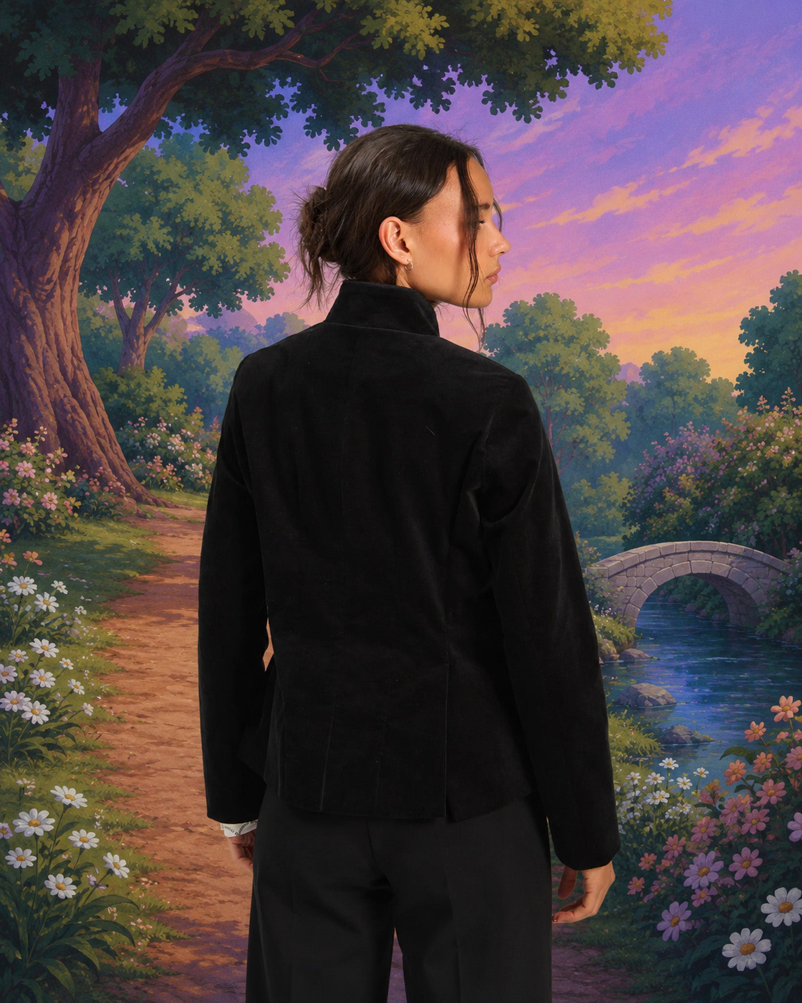 BLACK VELVET BRAIDED JACKET