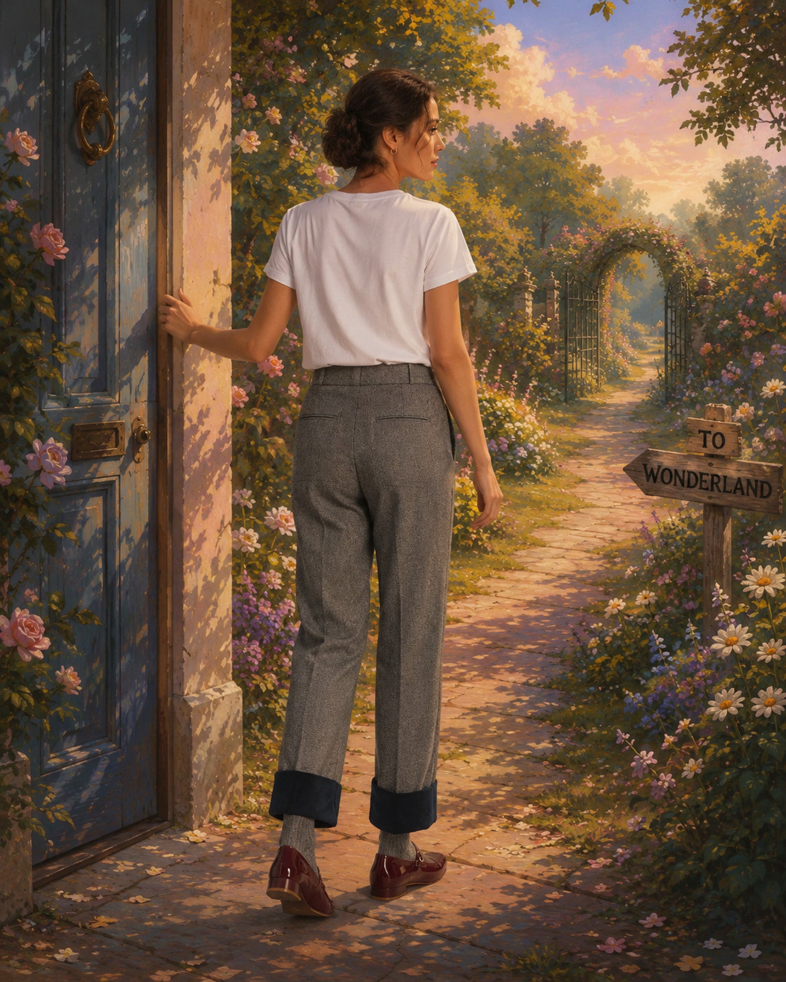 GRAY MARL PANTS