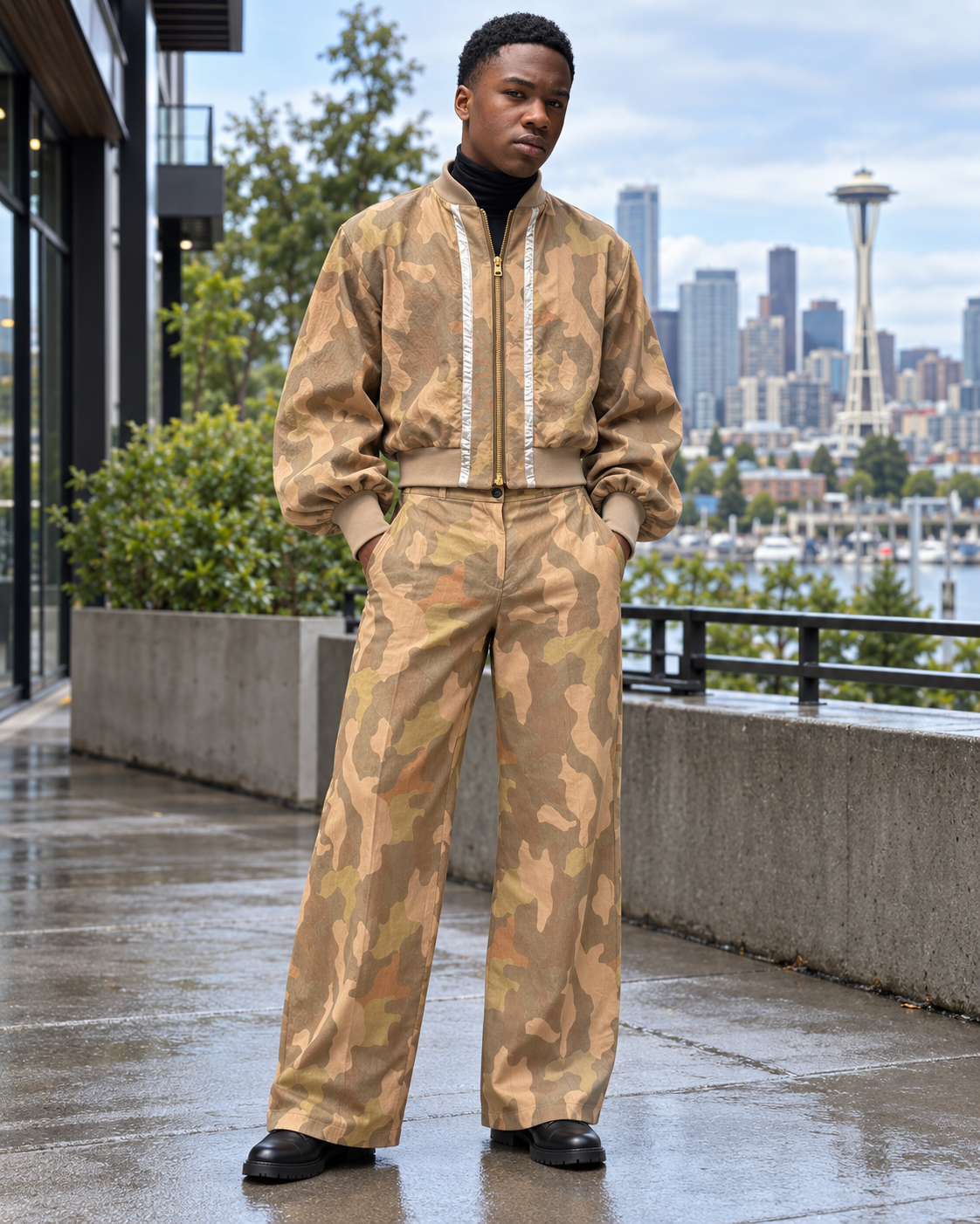 Camouflage Reversible Bomber Jacket