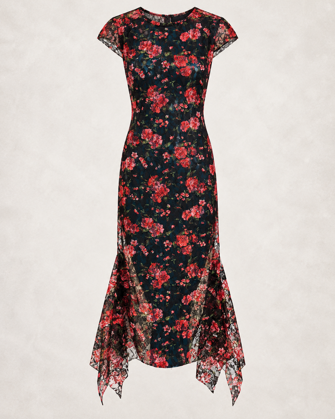 Lace Flare Midi Dress