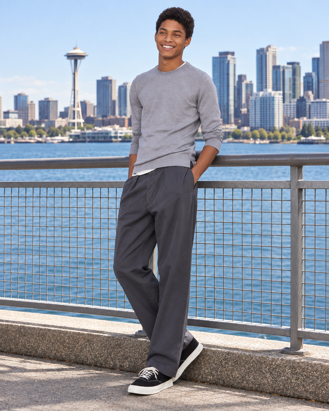 Pleated Organic Cotton Chino