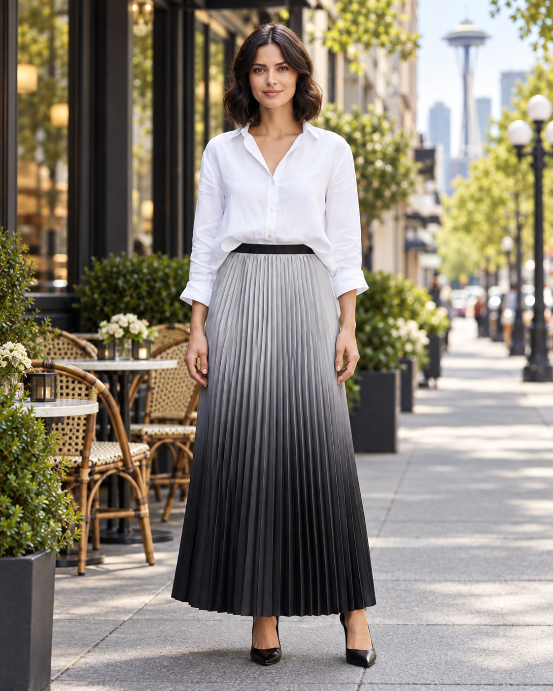 Boxy Pleated Skirt