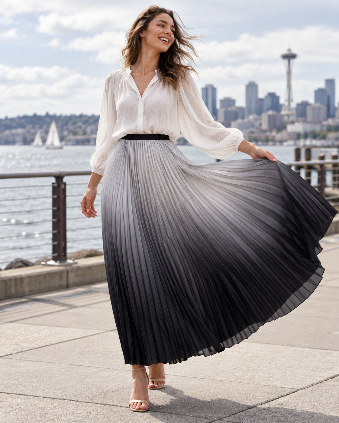 Boxy Pleated Skirt