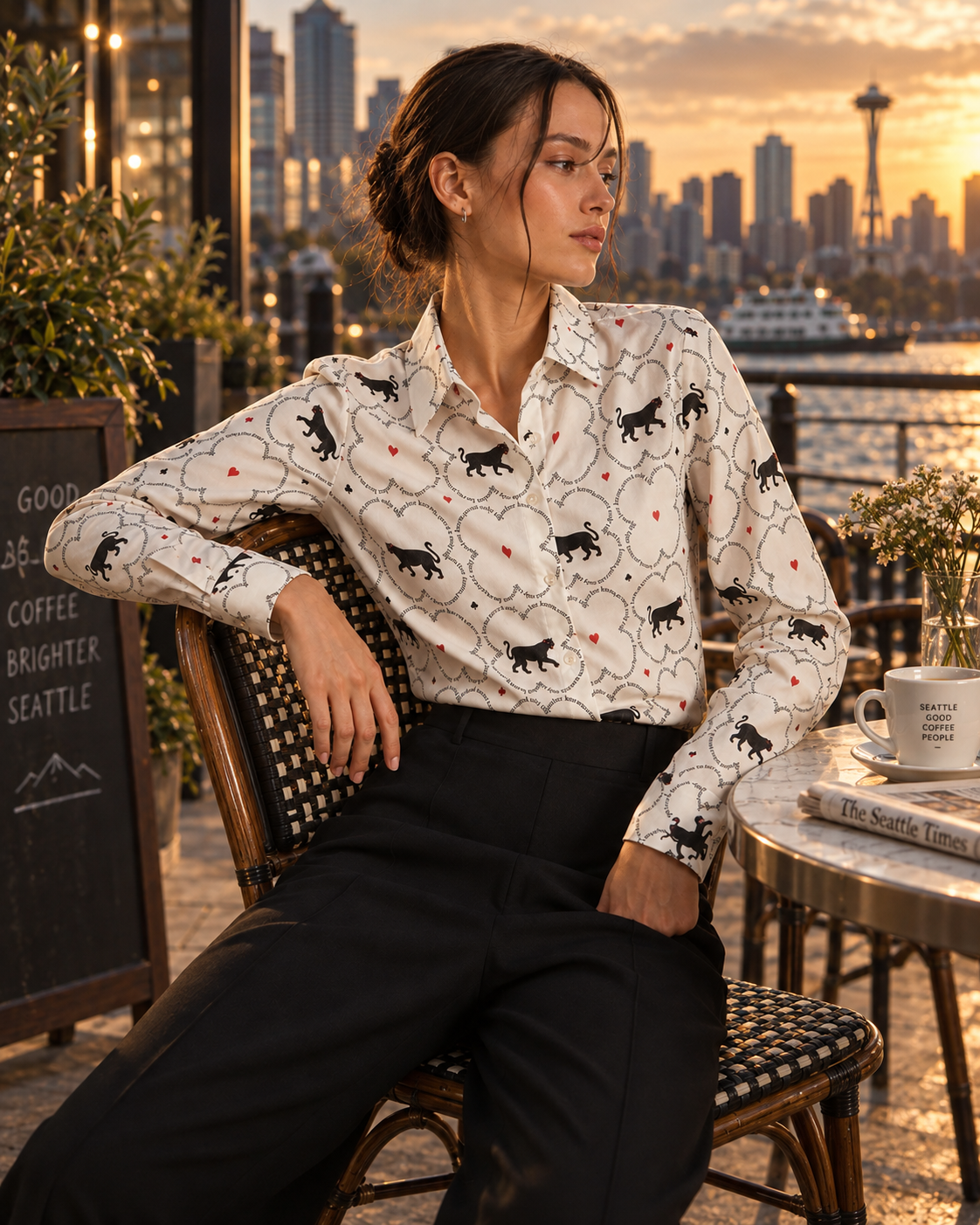 Geometric Panter Print Shirt