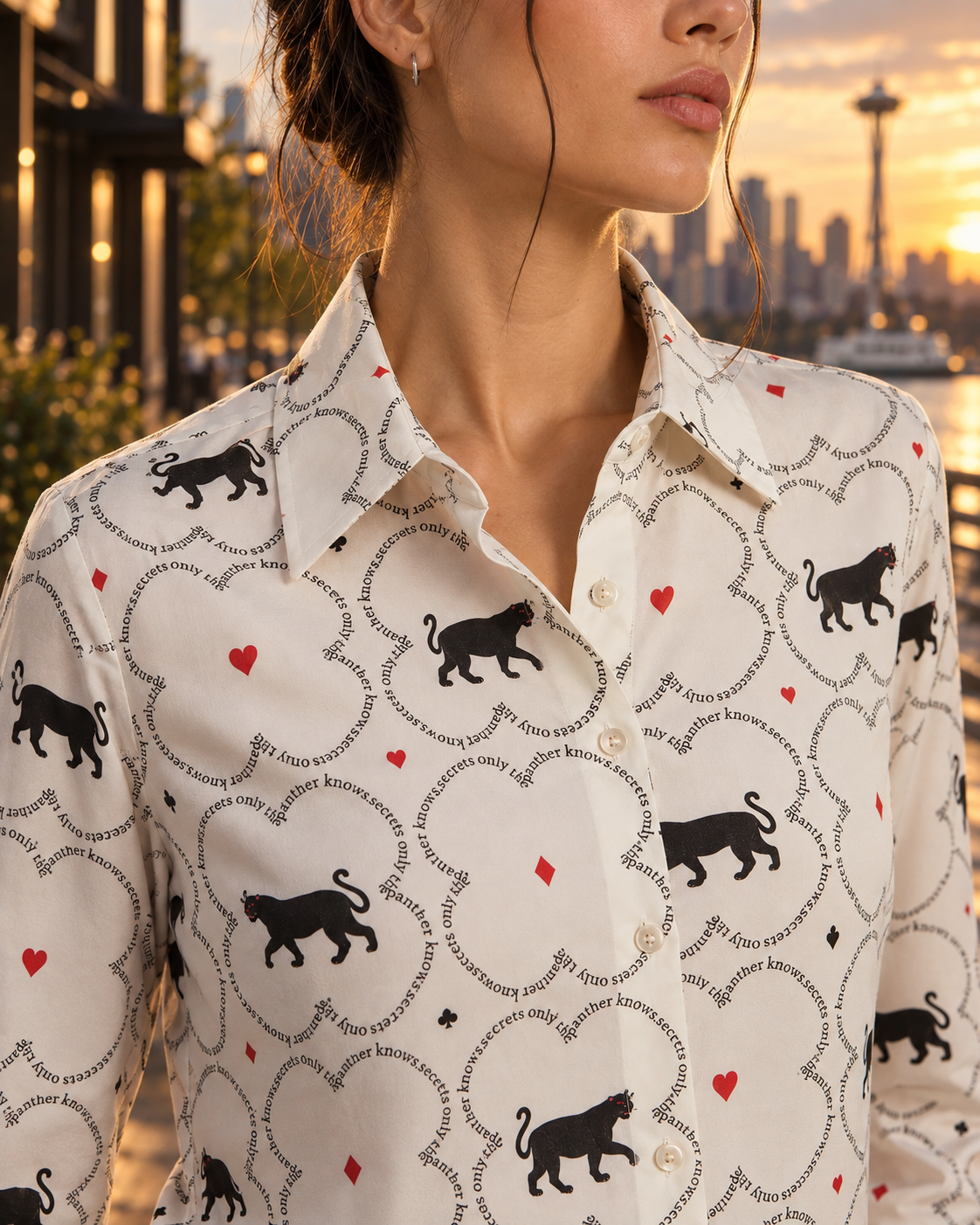Geometric Panter Print Shirt