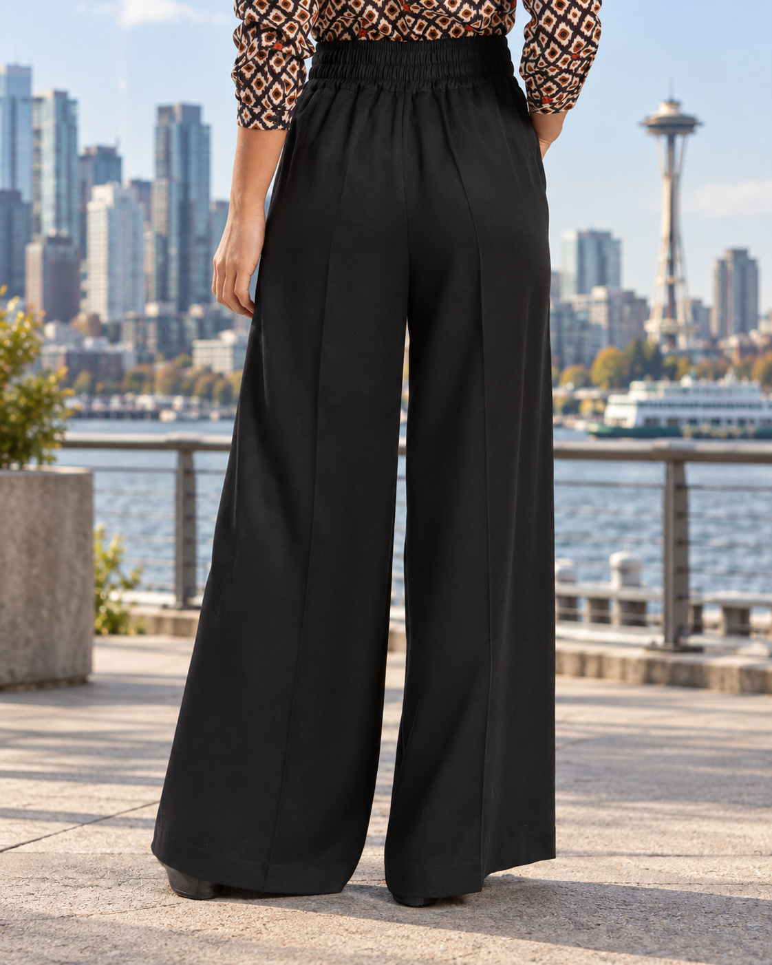 Two-Tone Palazzo Pants
